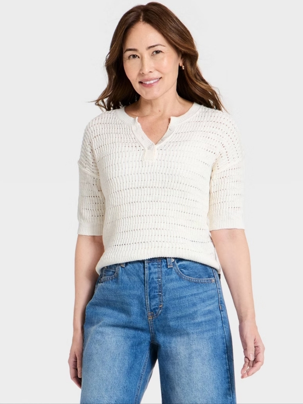 NEW Universal Thread Ivory Open Weave Sweater M
